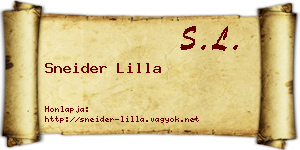 Sneider Lilla névjegykártya